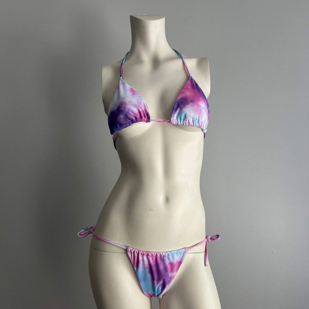 Bikini Women's Size Large Purple Tie Dye Summer Beach Wear Swimsuit